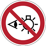 ISO 7010 sign - P075: Do not stare at light source
